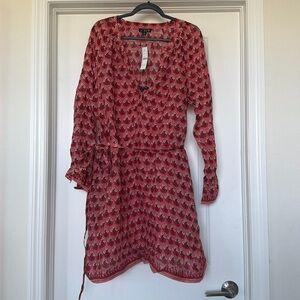 J.Crew Cabana Mini Dress Multi Floral Coral XXL *NWT*